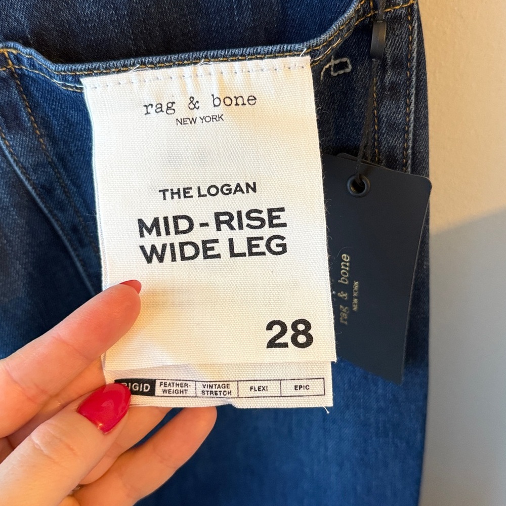 Rag & Bone The Logan Annalise Mid Rise Wide Leg Denim Jean NWT - Picture 13 of 15